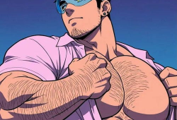 肌肉帅哥漫画,肌肉线条与动感魅力